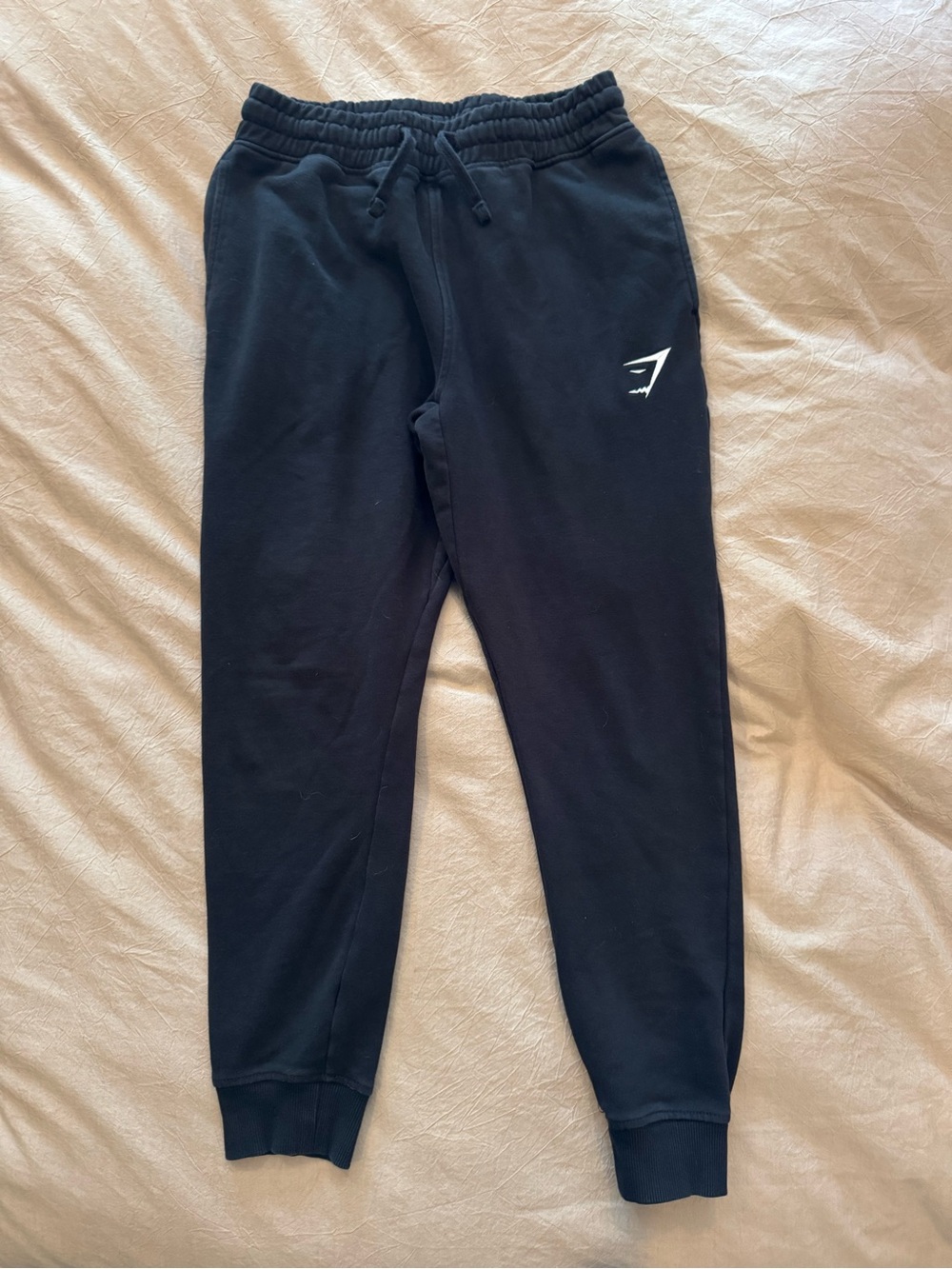Black Gymshark Athletic Joggers - Embroidered Logo - XS